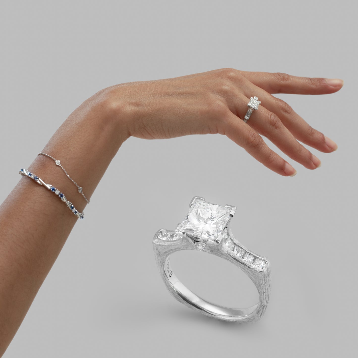 Platinum Princess Cut Diamond Ring