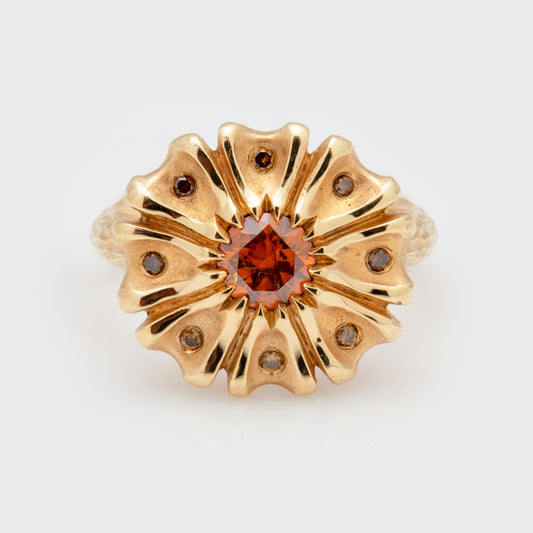 Yellow Gold Orange Diamond Ring