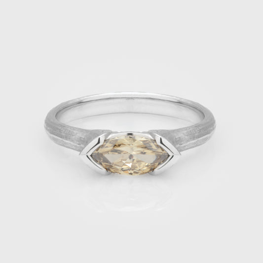 Champagne Marquise cut Diamond Ring