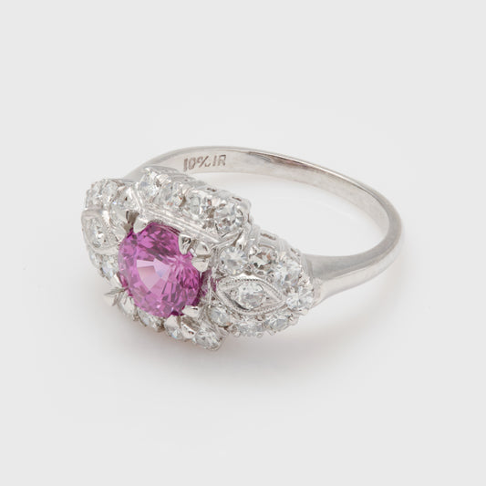 Vintage Halo Ruby Ring