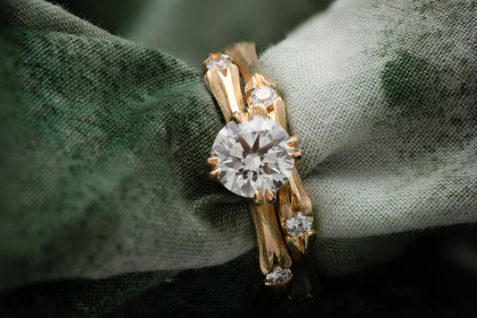 "Athena" Yellow Gold & Diamond Band