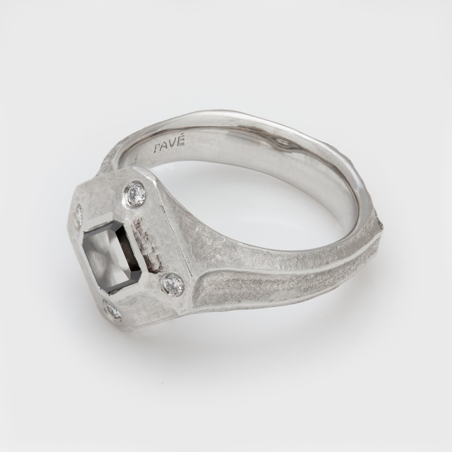 Platinum Diamond Slice Ring