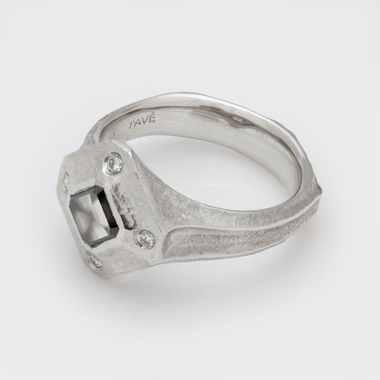 Platinum Diamond Slice Ring