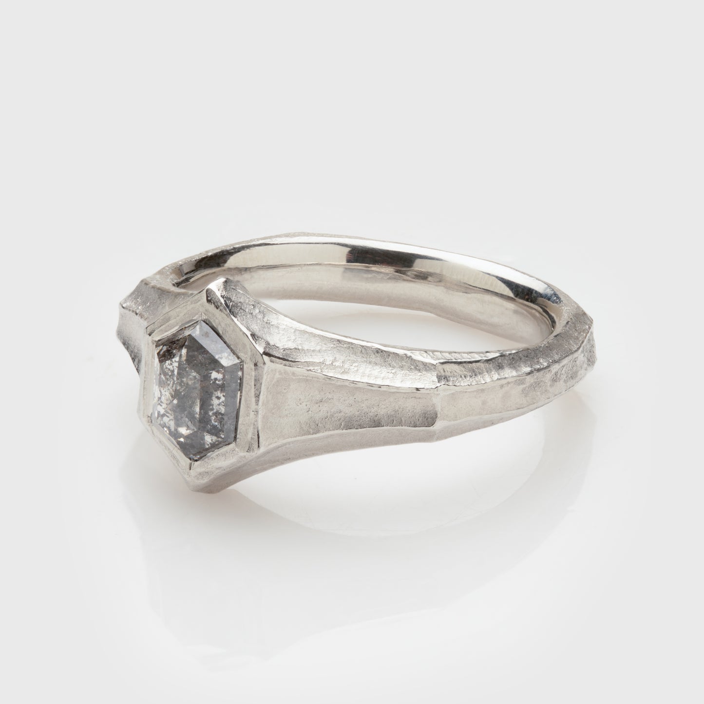 Hexagon Rustic Diamond Ring