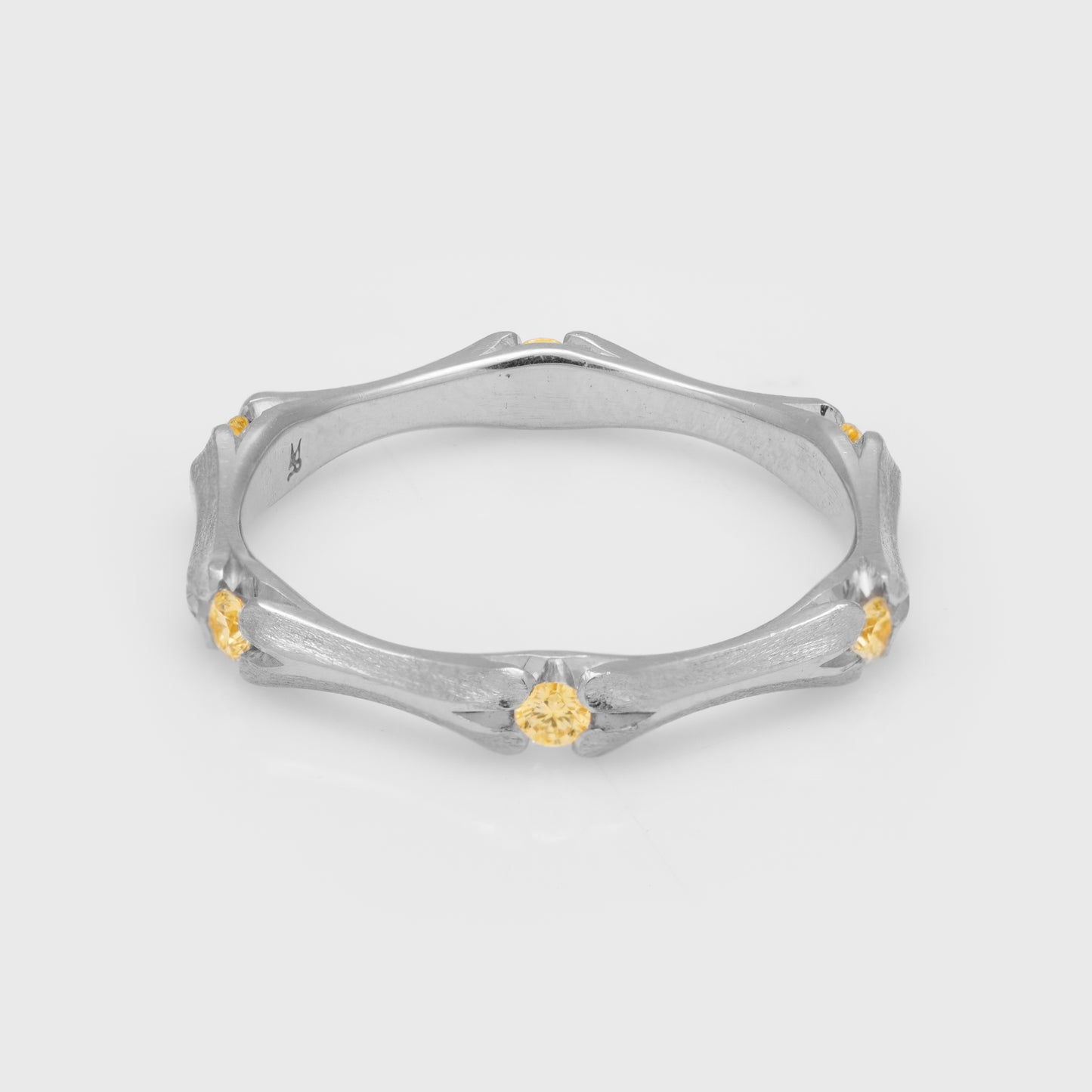"Athena" Platinum & Yellow Diamond Band