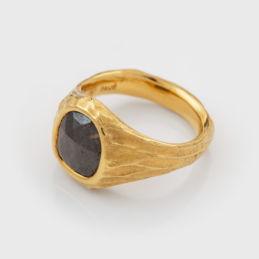 Rustic Diamond Redwood Bark Ring