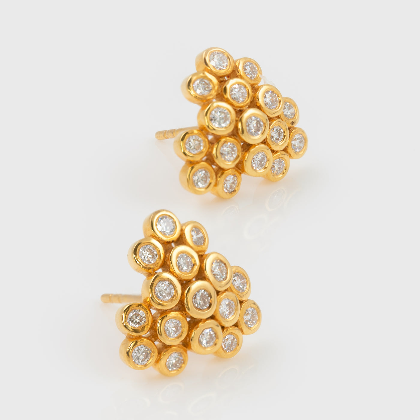 Multi Diamond Stud Earrings