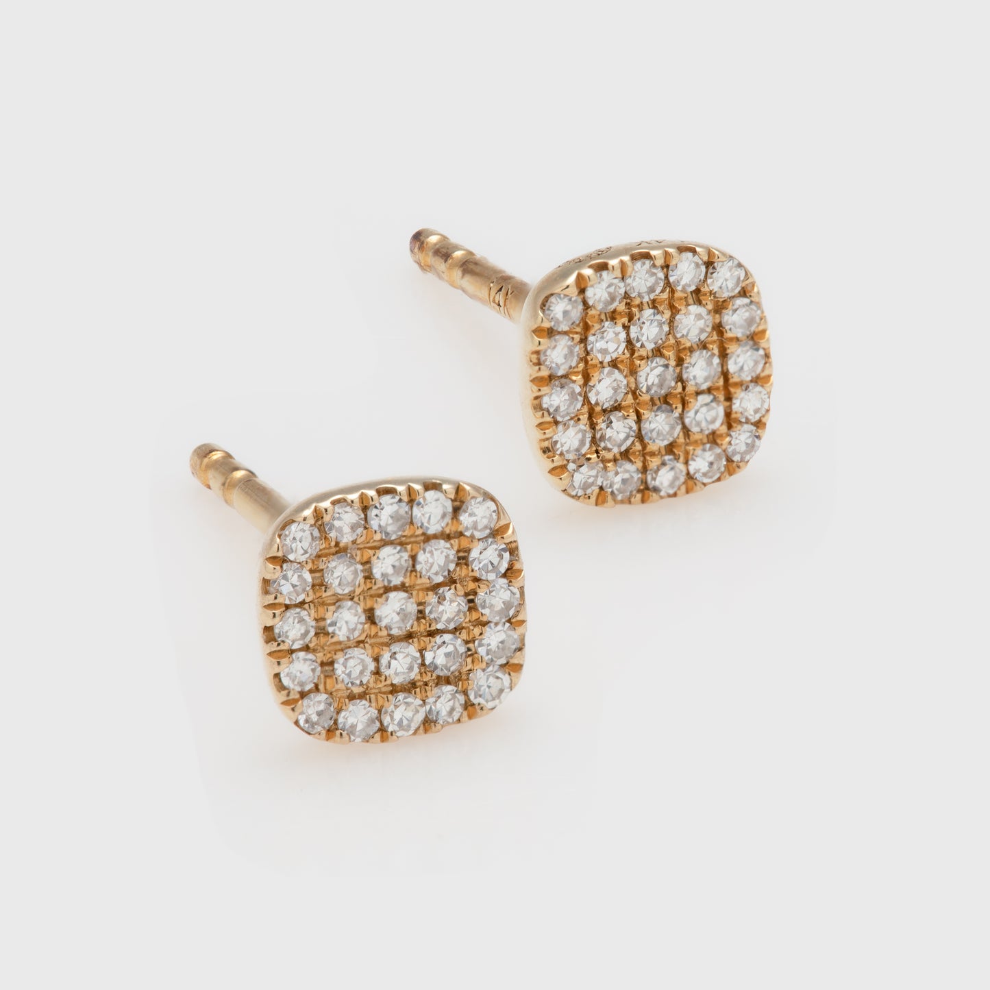 Pave Set Diamond Stud Earrings