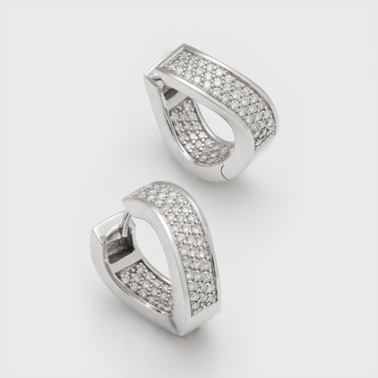 White Gold Diamond Hoops
