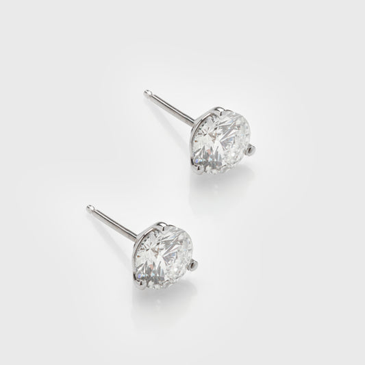 3-Prong Diamond Studs