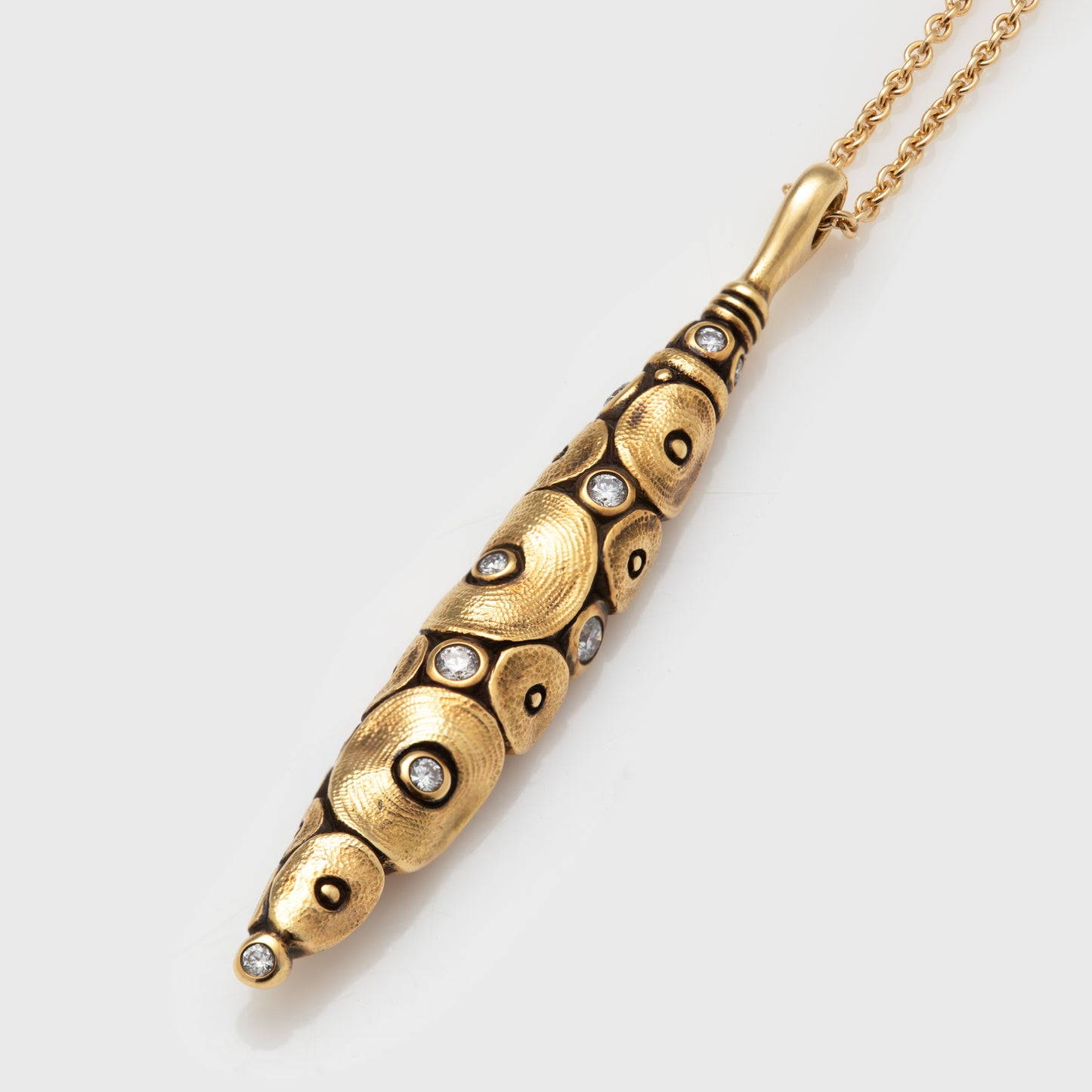 18K Shark Diamond Pendant & Chain