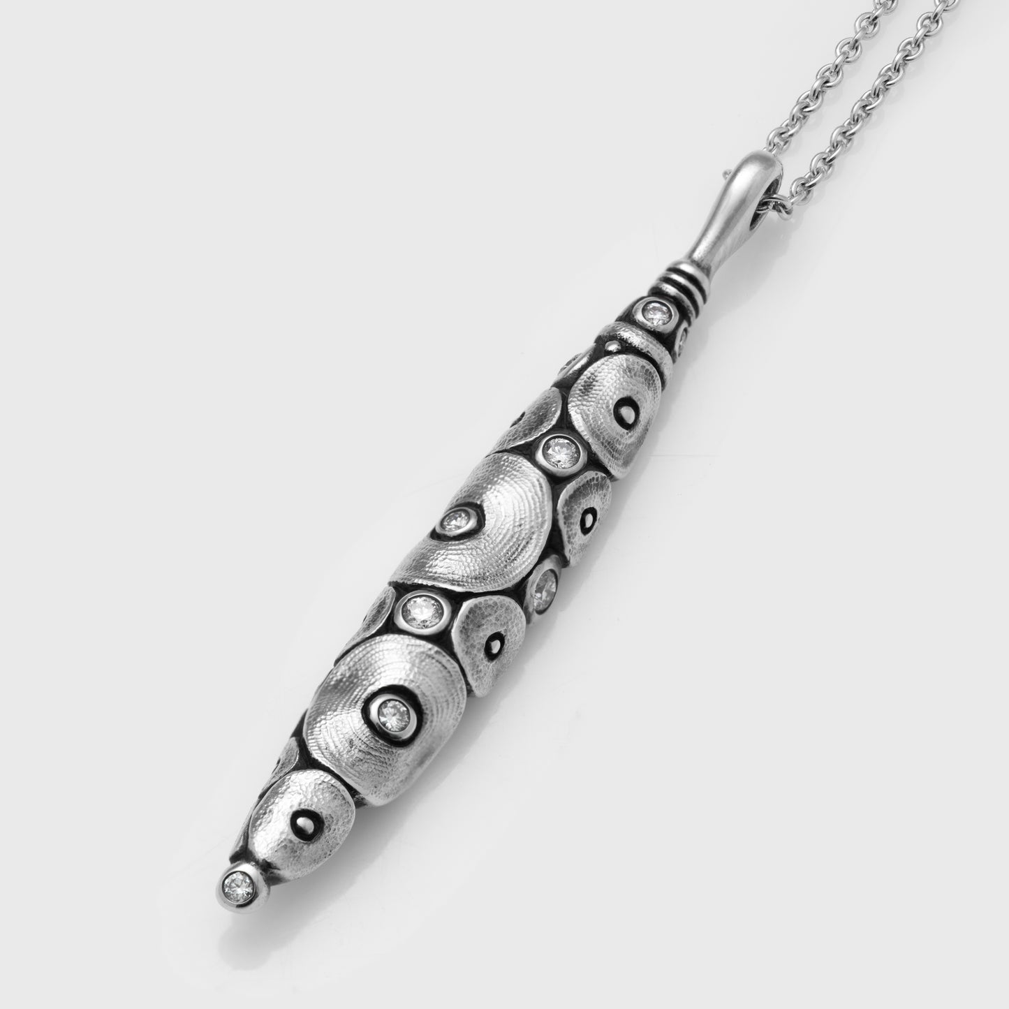 Platinum "Shark" Diamond Pendant & Chain