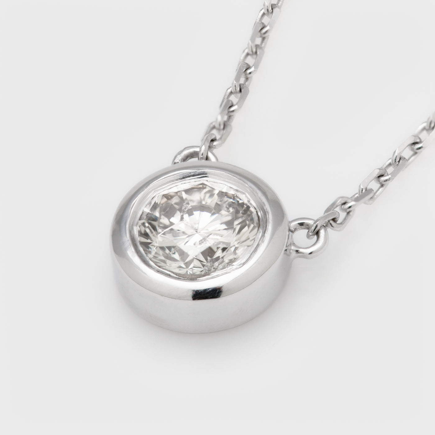 Classic Bezel Set Diamond Necklace