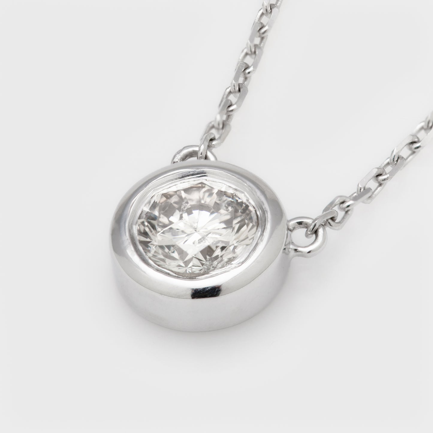 Classic Bezel Set Diamond Necklace