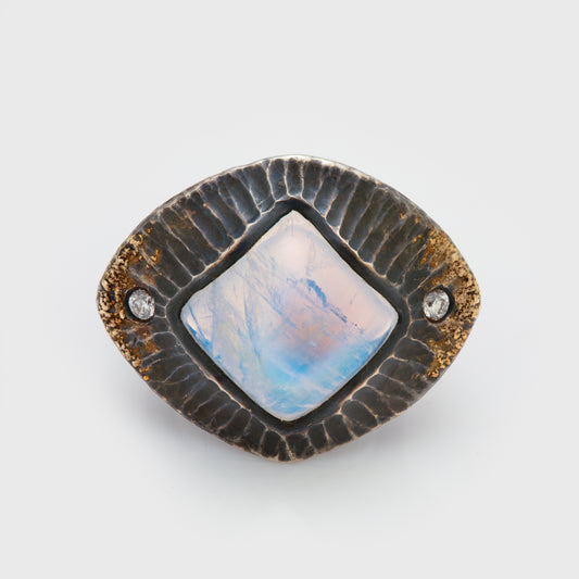 Moonstone & Gold Dust Ring