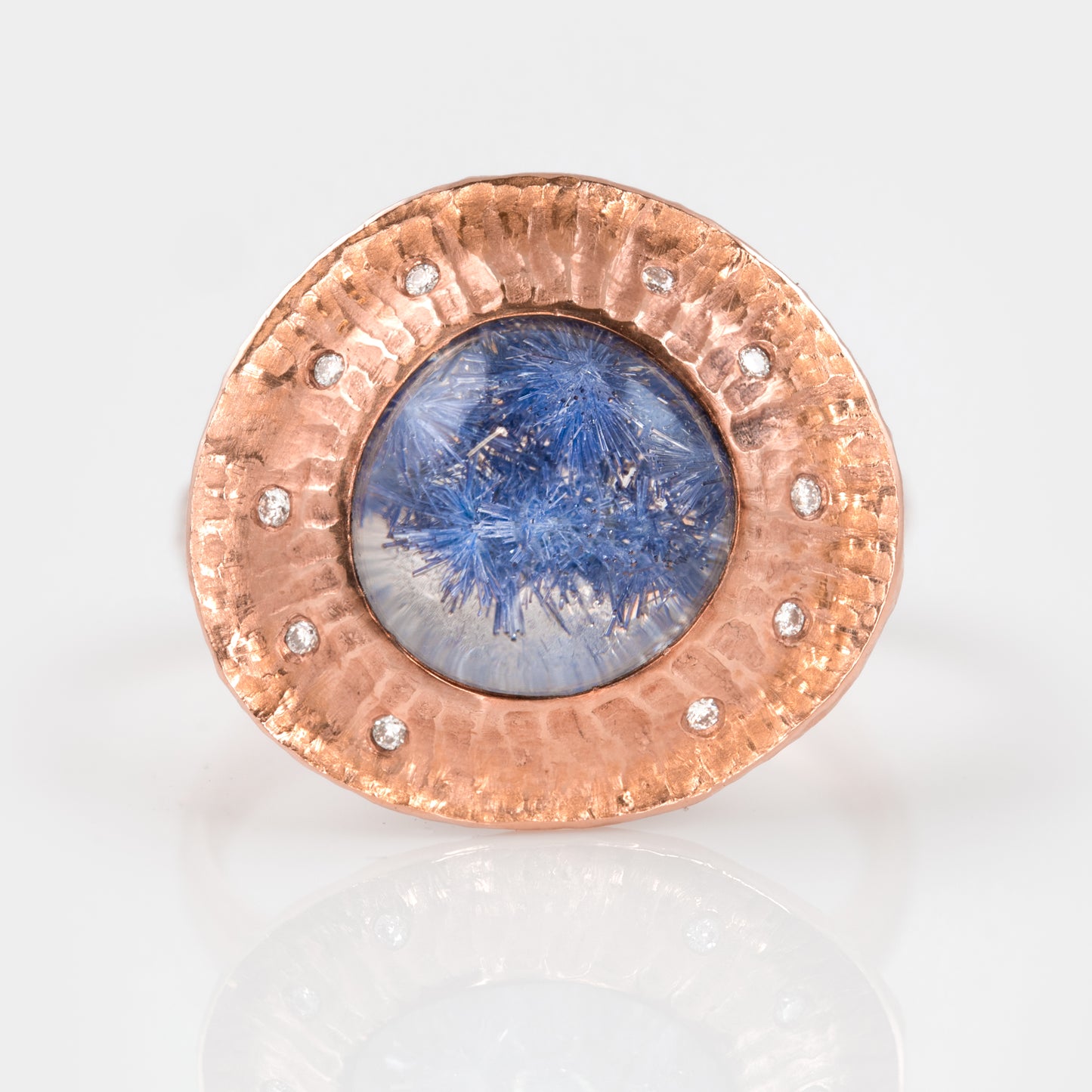 Rose Gold Dumortierite Ring