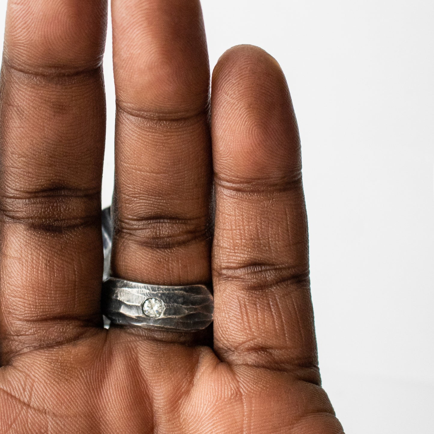 Amethyst and Diamond Ring in Gold Dusted Silver