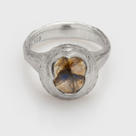 Labradorite Redwood Bark Ring