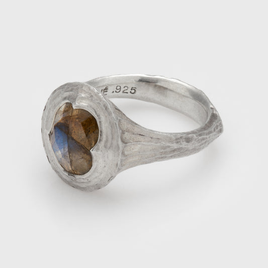 Labradorite Redwood Bark Ring