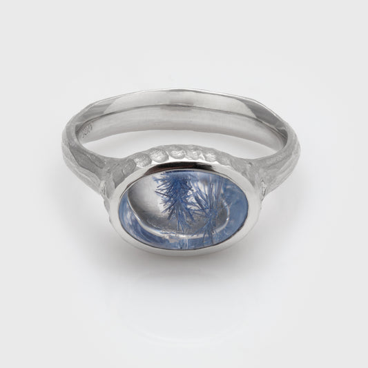 Dumortierite Platinum Ring