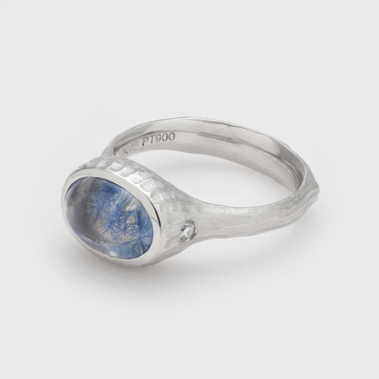 Dumortierite Platinum Ring