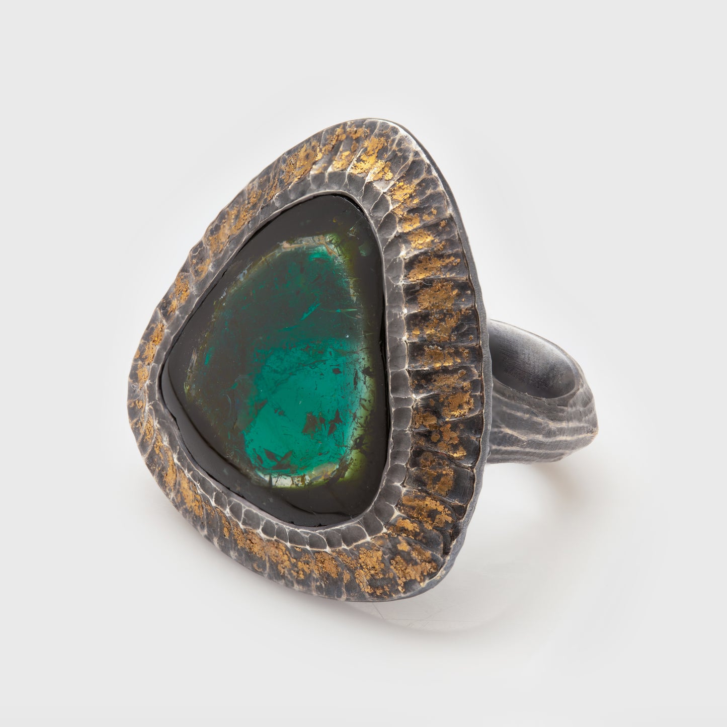 Blue & Green Watermelon Tourmaline Ring