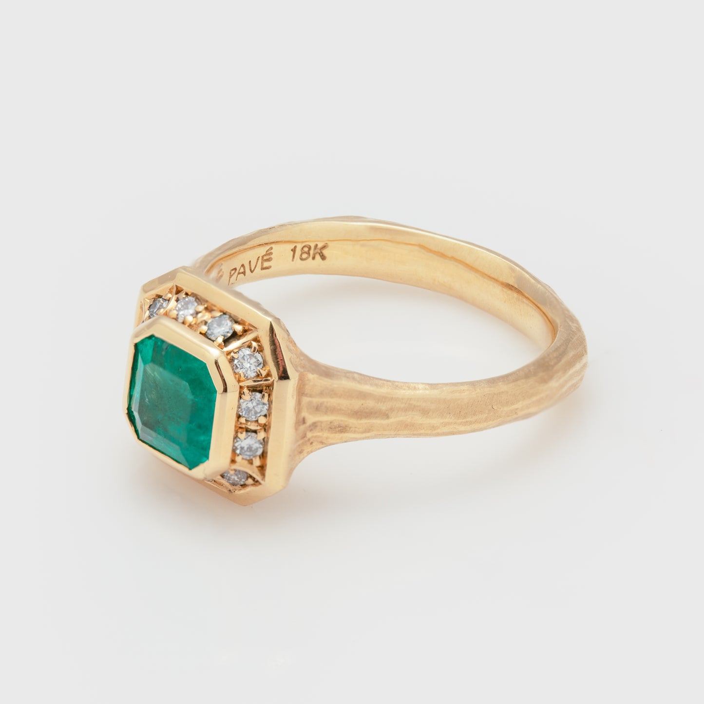 Emerald Halo Ring
