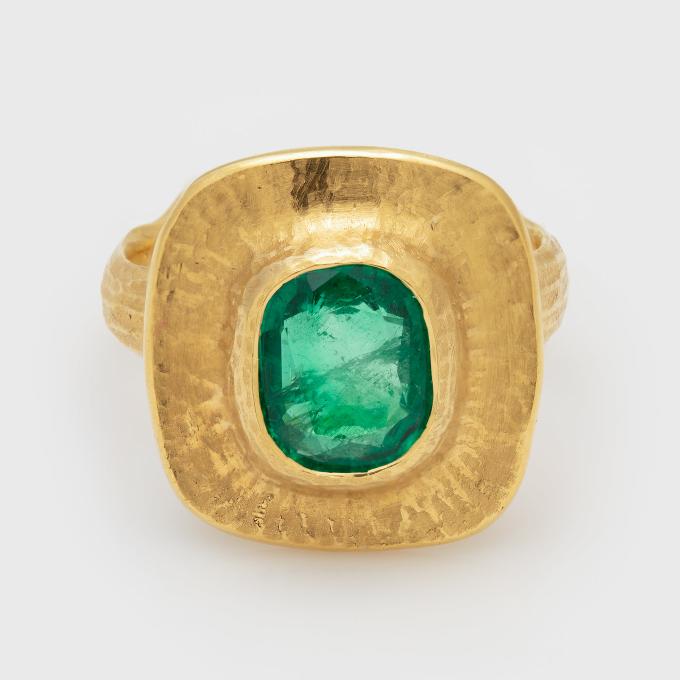 Statement Yellow Gold and Emerald Ring