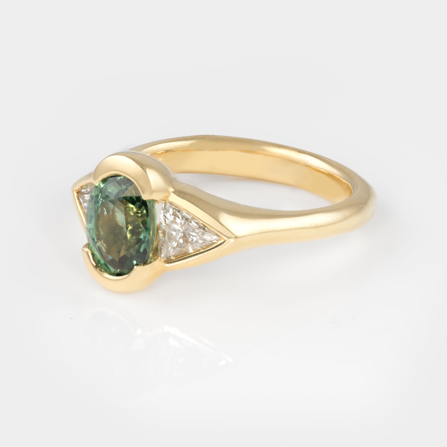 Oval green Sapphire Ring