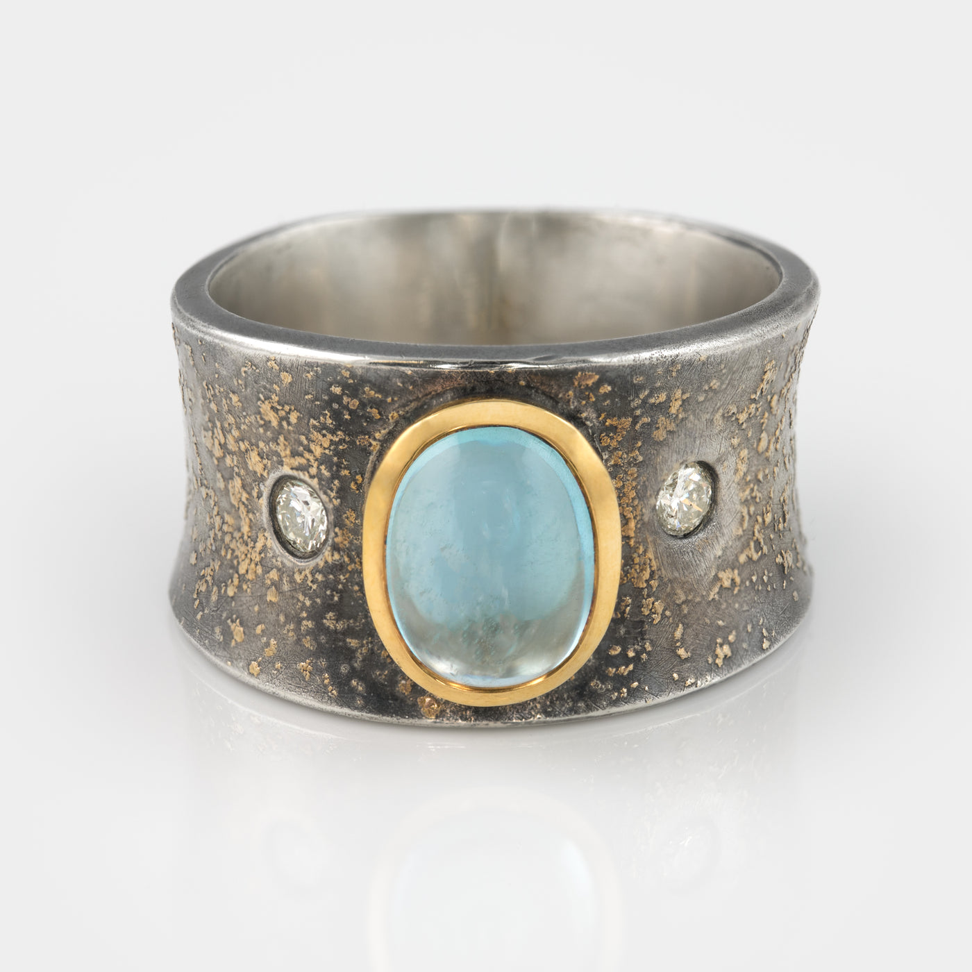 Aquamarine Gold Dust Ring