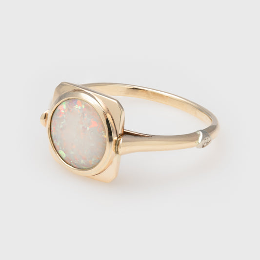 Hand Cut Opal Ring