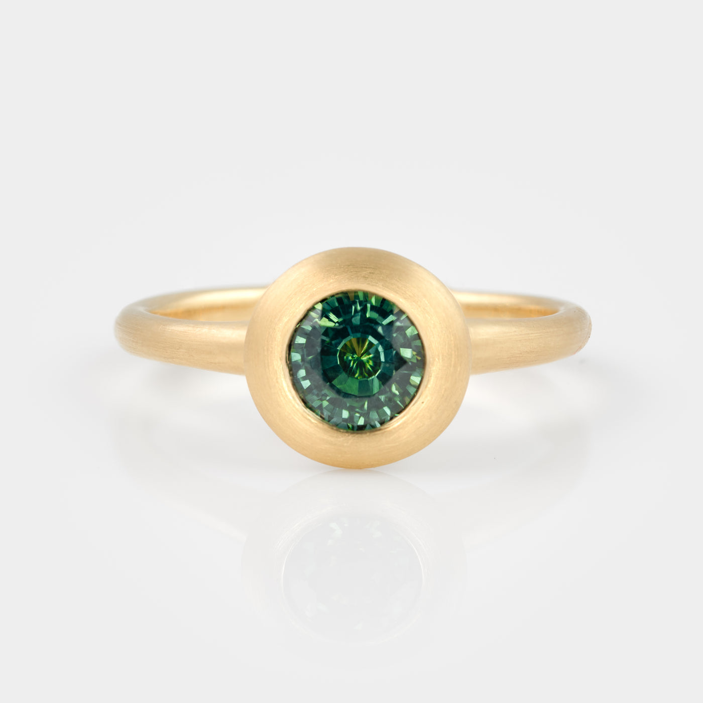Bezel Set Green Sapphire Ring