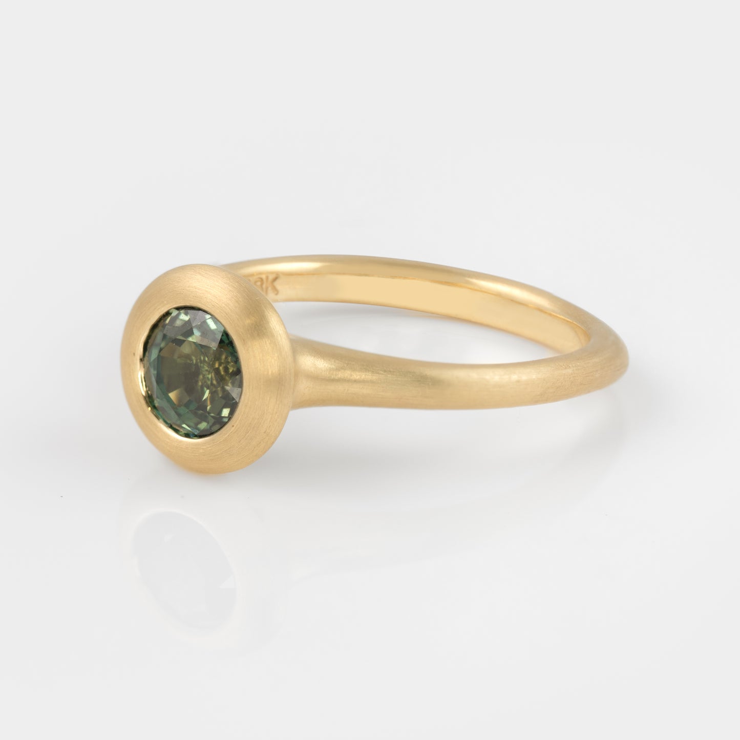 Bezel Set Green Sapphire Ring