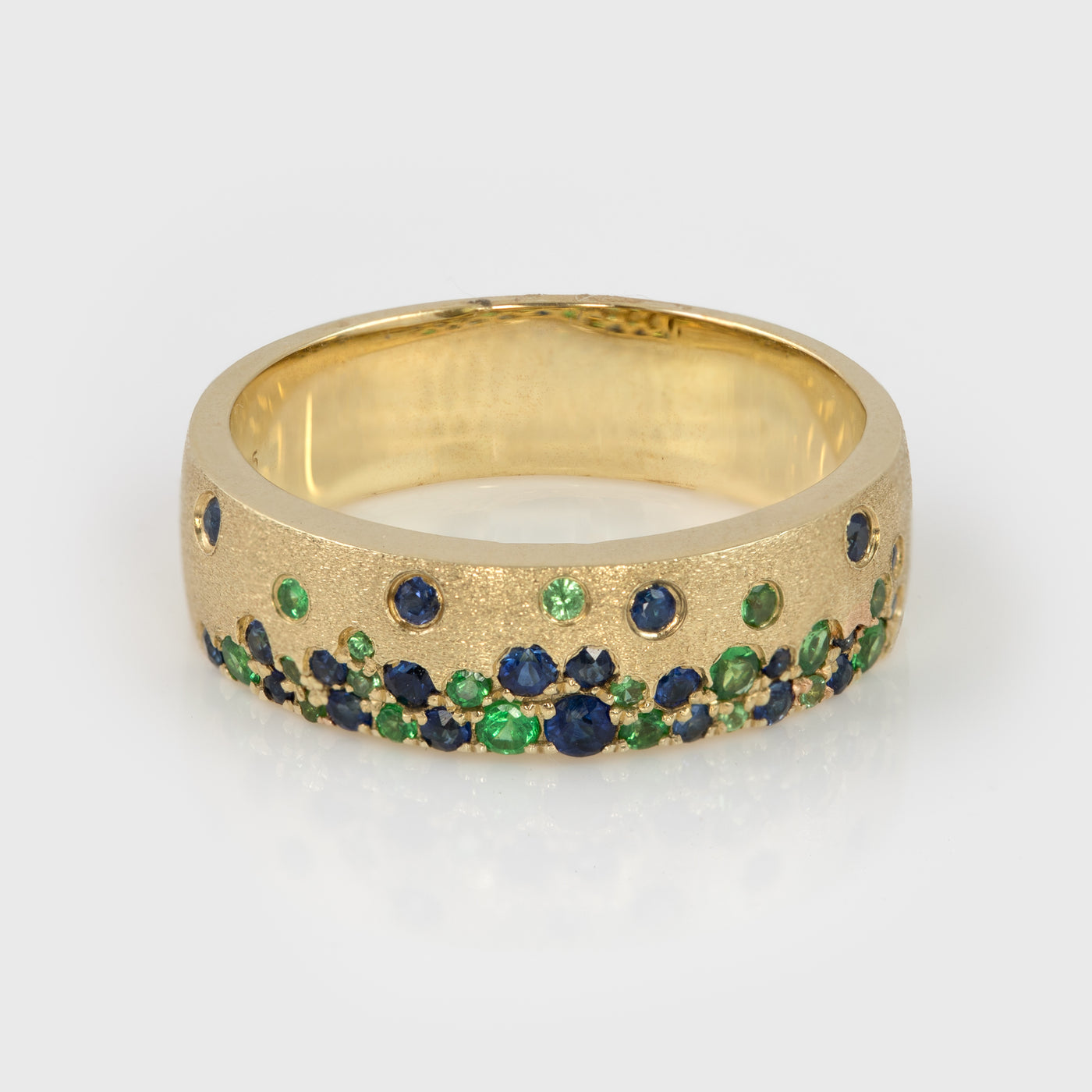 Sapphire & Tsavorite Confetti Band