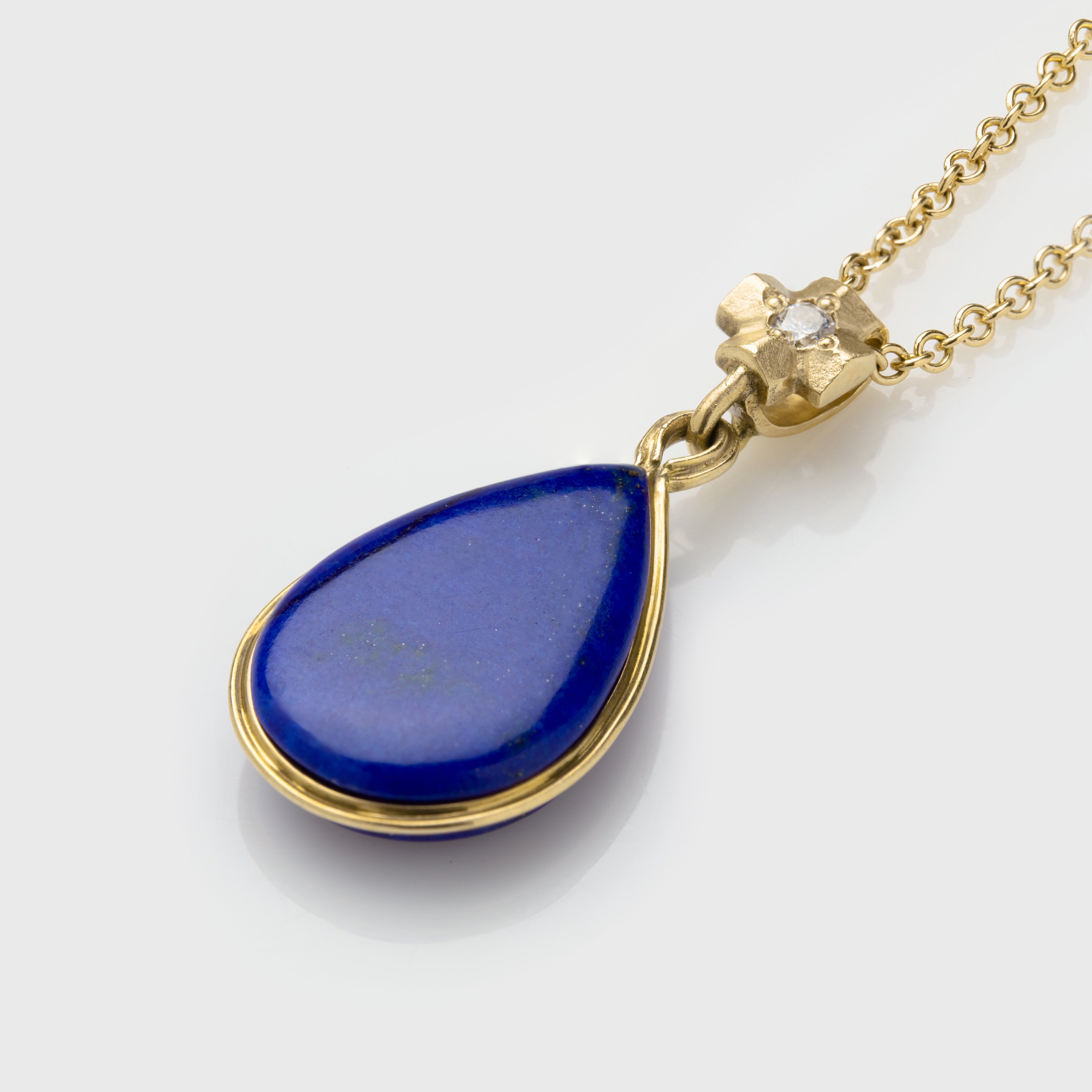 Gold Lapis Lazuli Necklace – Pavé Fine Jewelry Design