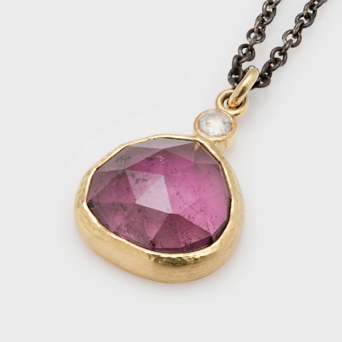 Mixed Metal Pink Tourmaline Necklace