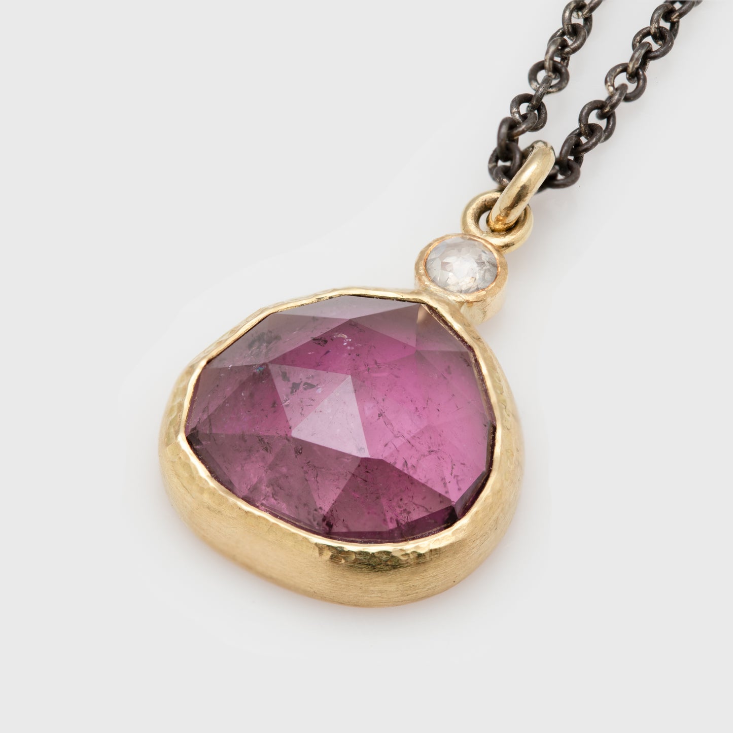 Mixed Metal Pink Tourmaline Necklace