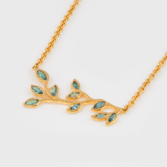 Alexandrite Leaf Necklace