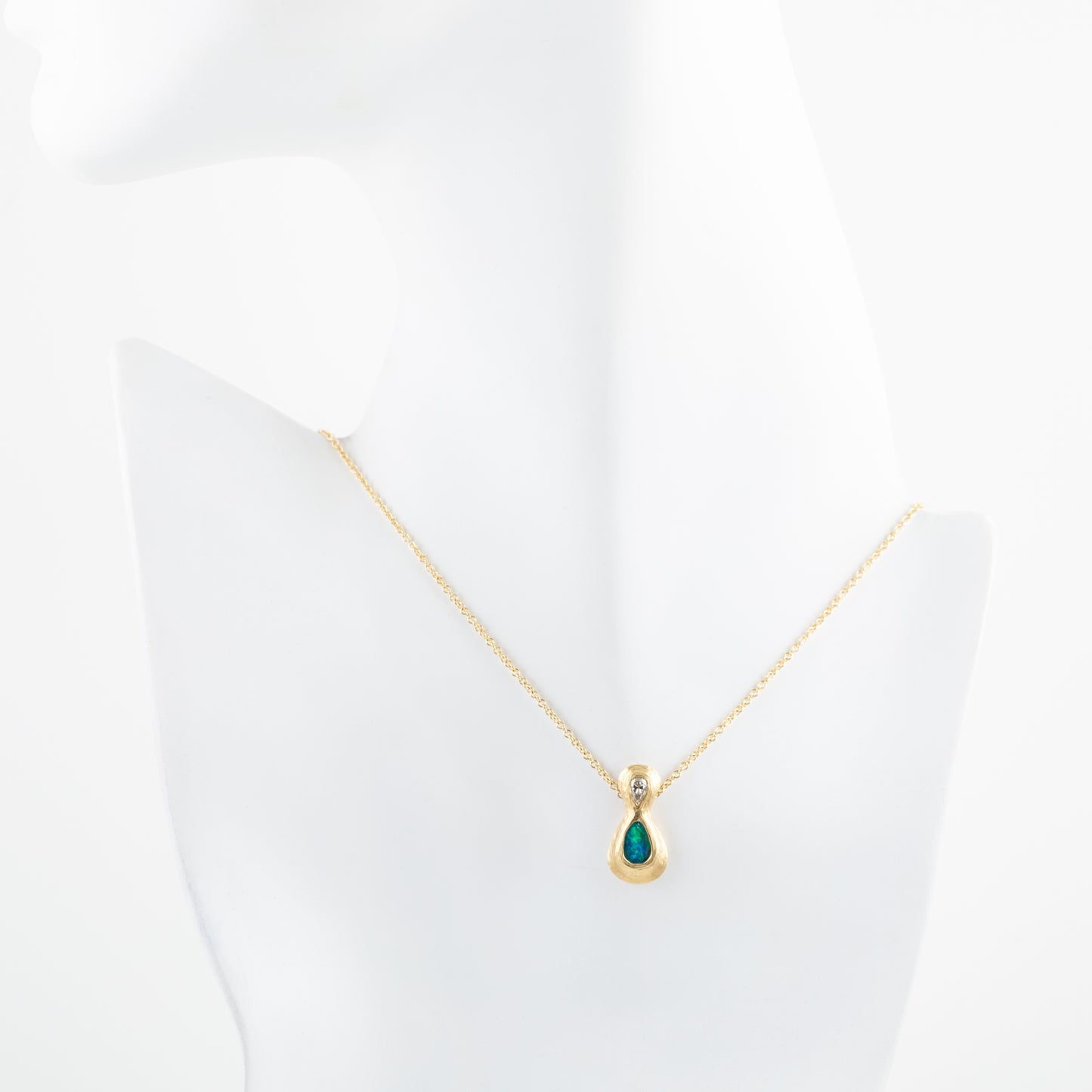 Boulder Opal and Diamond Pendant Necklace