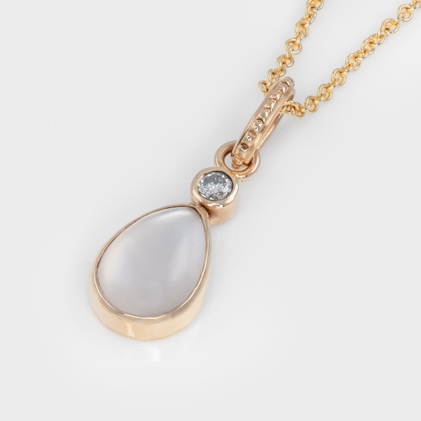 Moonstone and Diamond Necklace