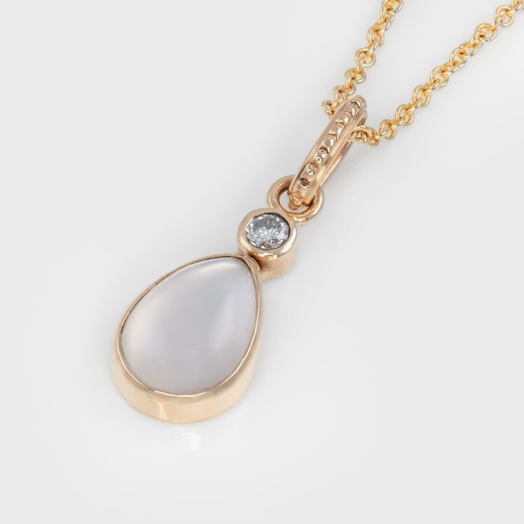 Moonstone and Diamond Necklace