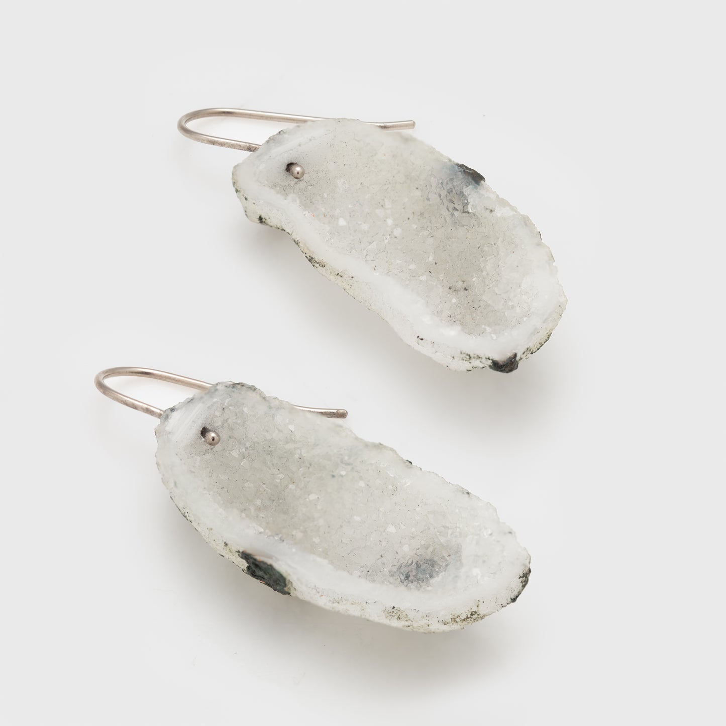 White Geode Earrings