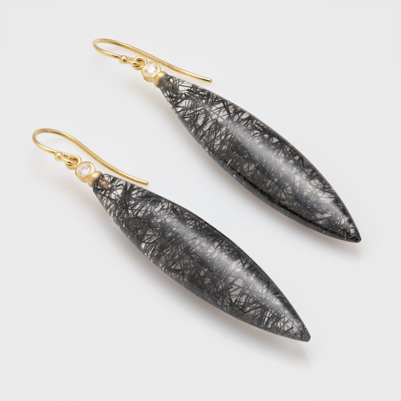 Tourmalinated Quartz Earrings