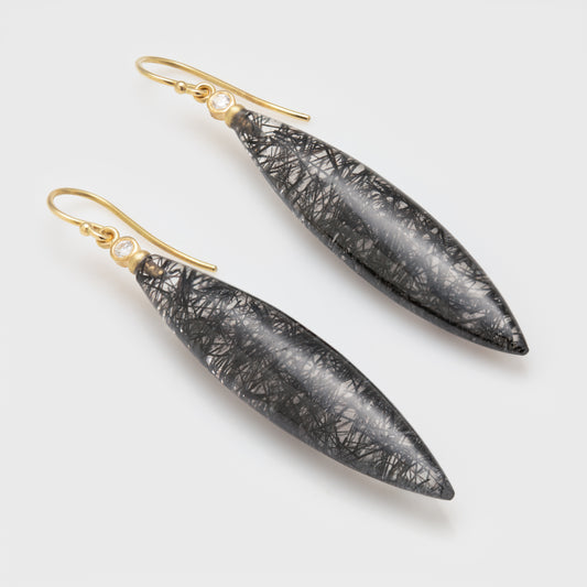 Tourmalinated Quartz Earrings