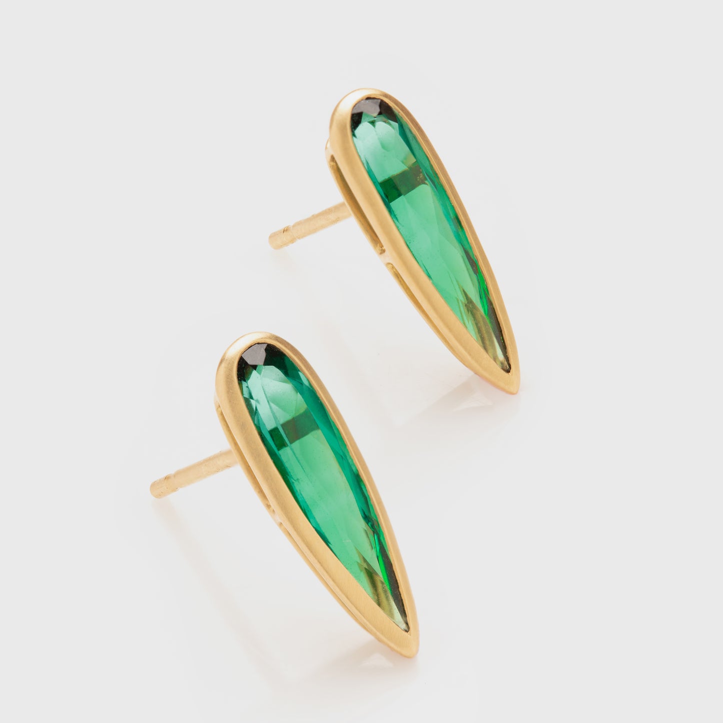 Green Tourmaline Studs