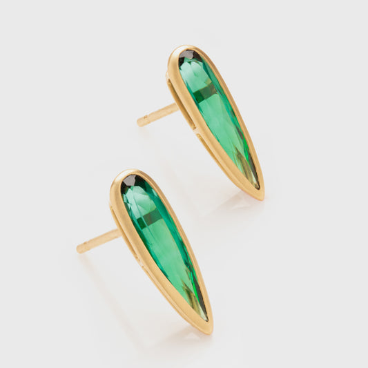 Green Tourmaline Studs