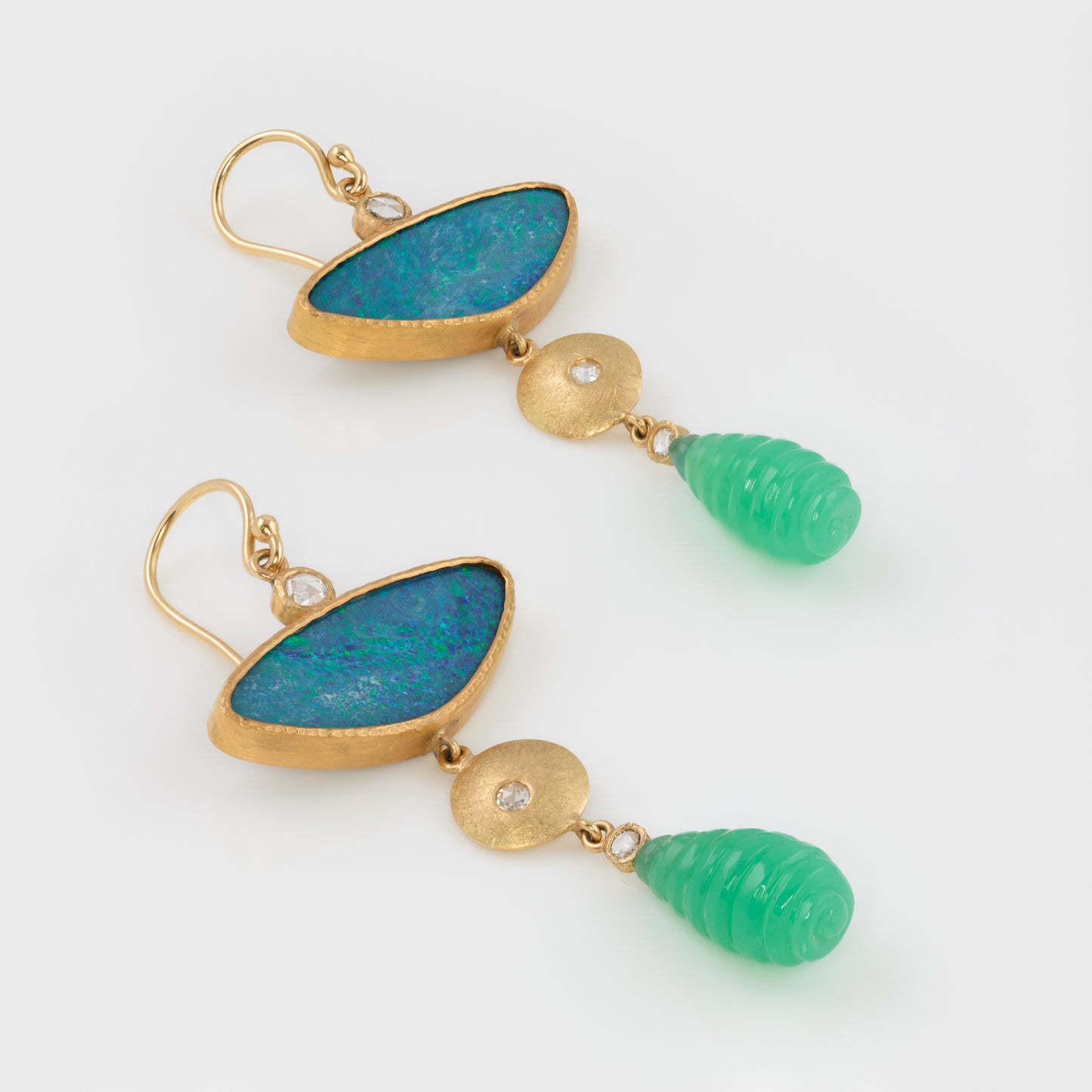 Bolder Opals & Chrysoprase Earrings
