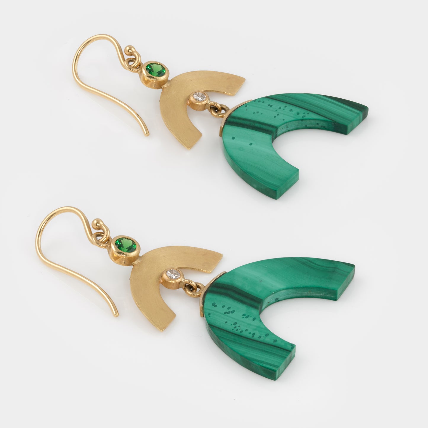 Malachite Gold Earrings