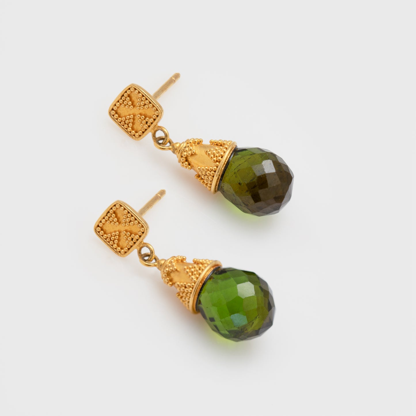 Green Tourmaline Drop Earrings