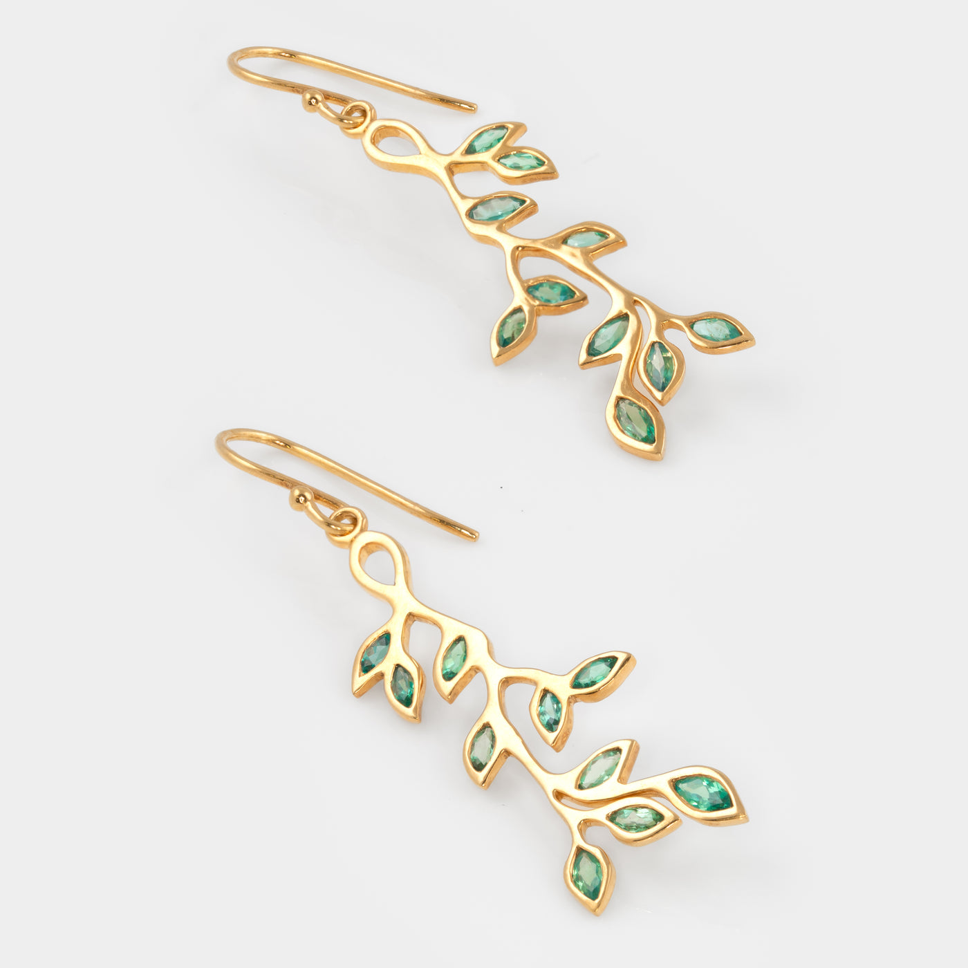 Alexandrite Leaf Earrings